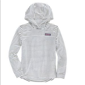 Girls Striped Velour Hoodie Shep Shirt